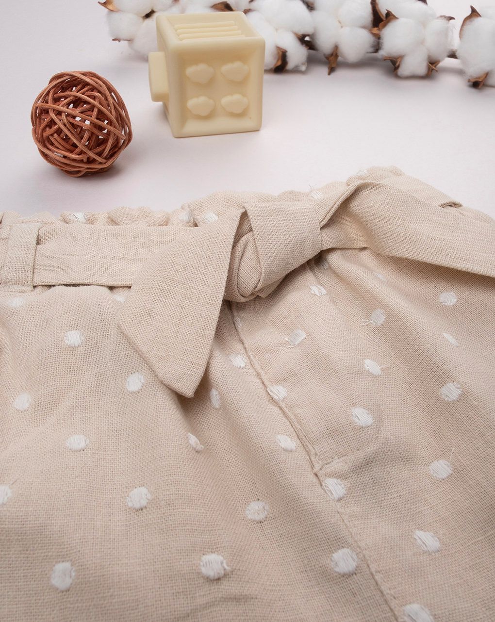 Pantaloni lino bimba allover