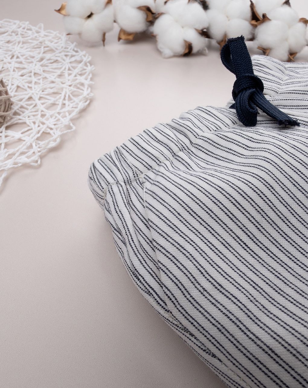 Bermuda righine bimbo bianco/blu