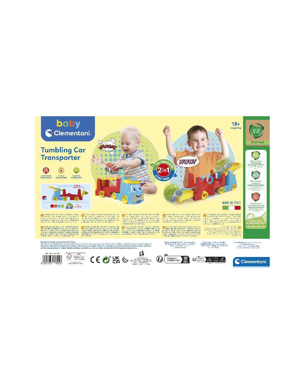 Tumbling cars truck - 18m+ - baby clementoni
