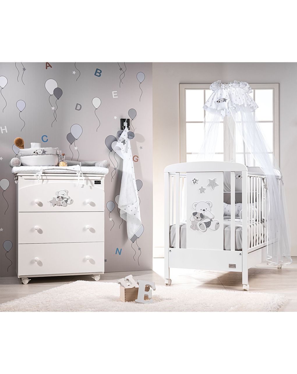 Letto valdo con pannello decorato - picci