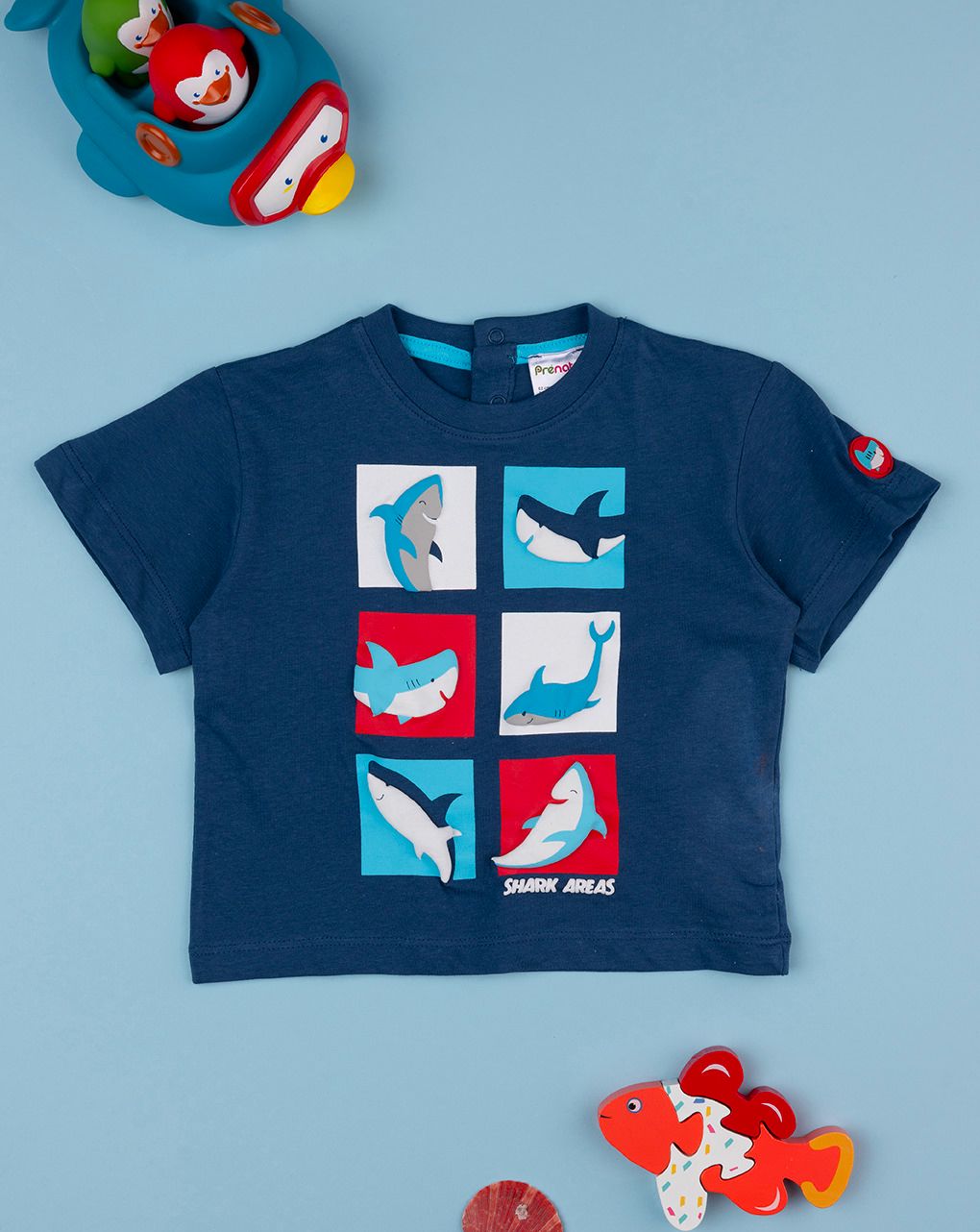 T-shirt maniche corte bimbo "shark"