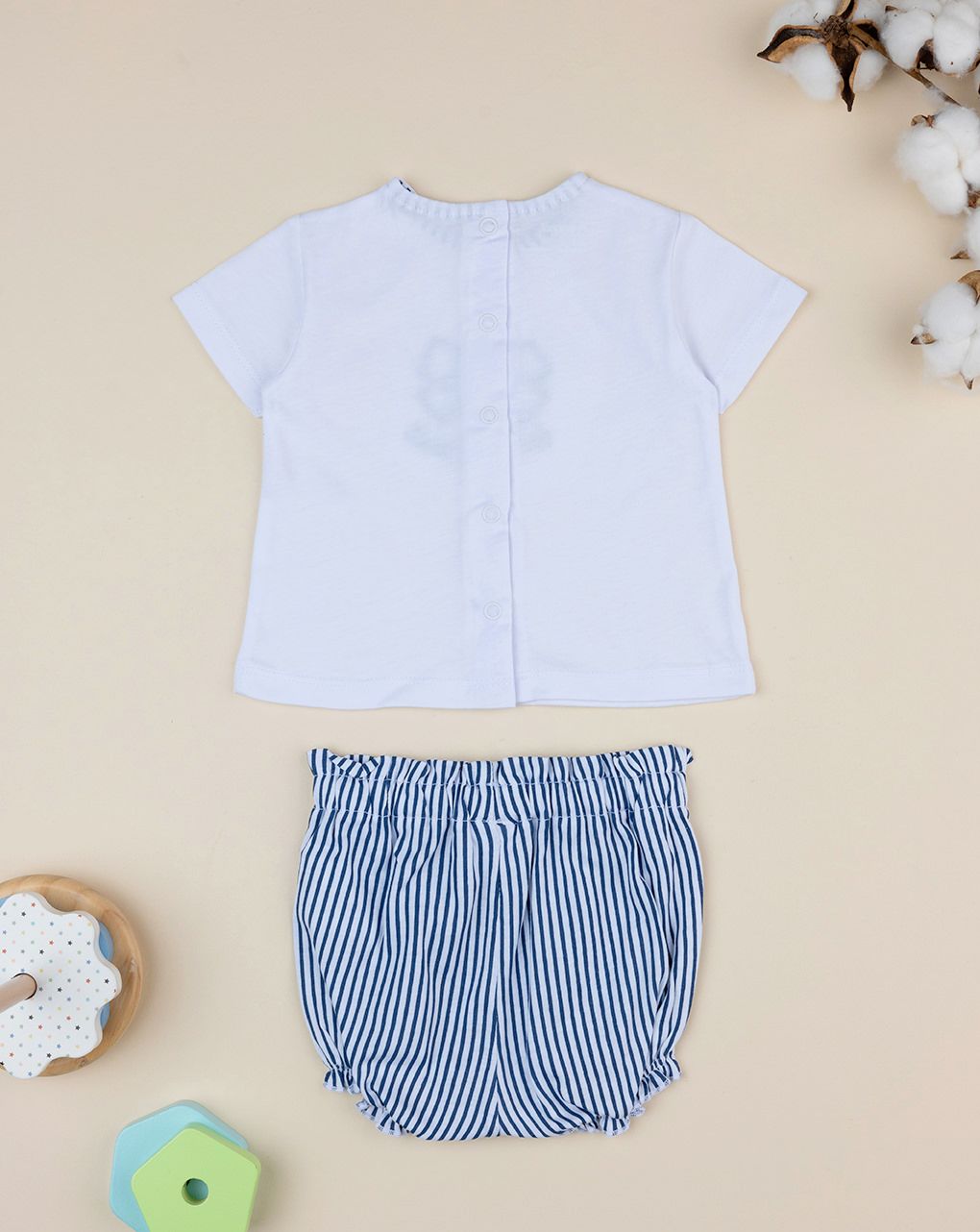 Completo neonata blu con fiocco