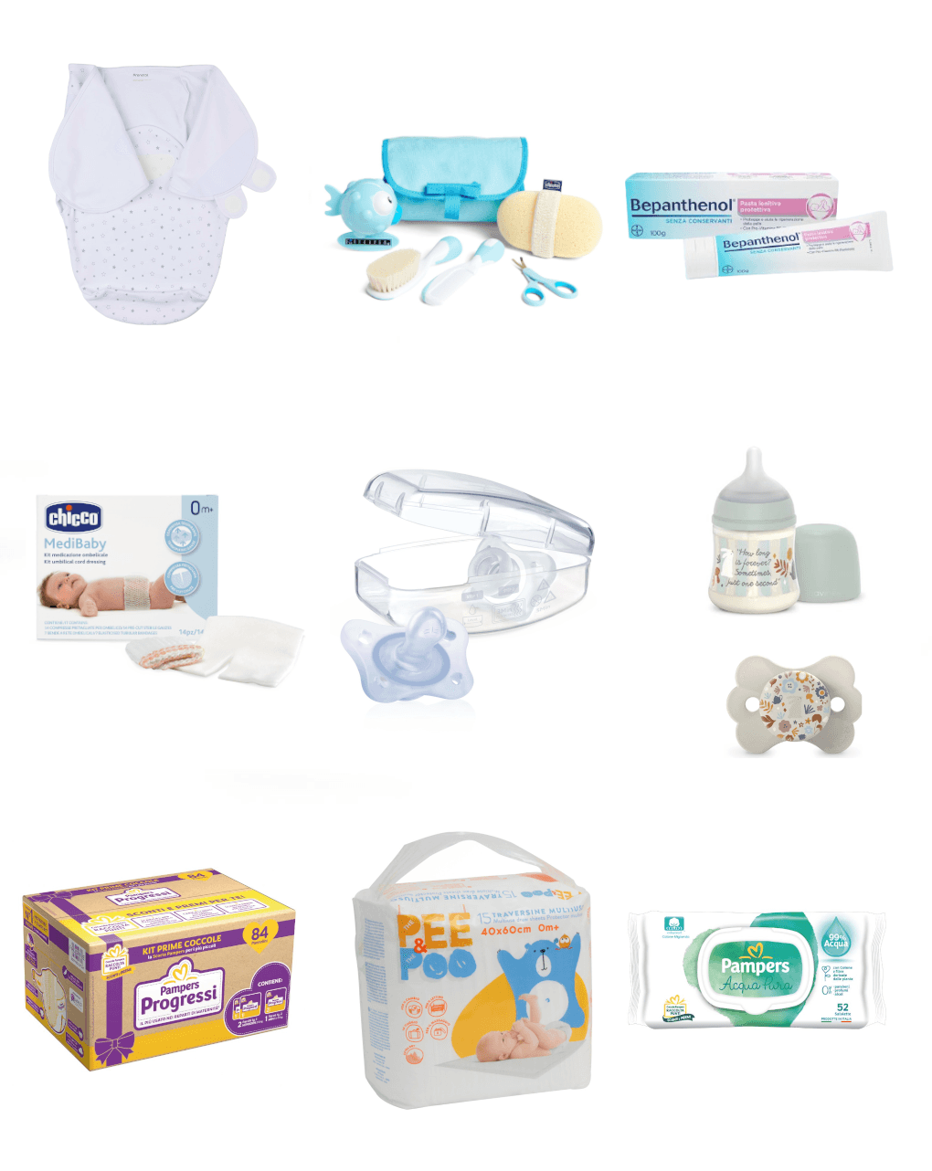 I must-have per il ritorno a casa con il bebè - kit azzurro