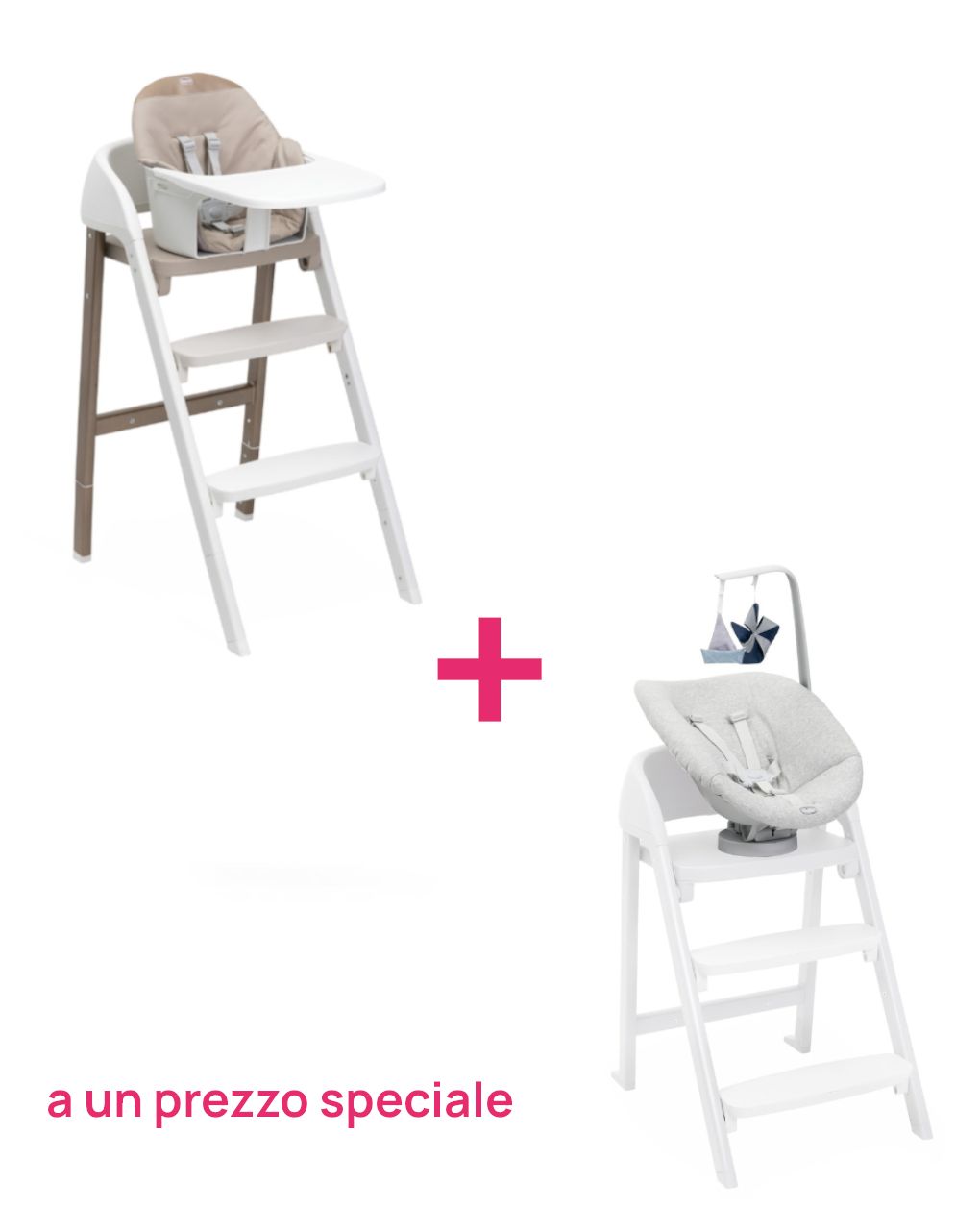Seggiolone crescendo up pearl copper re_lux + set neonato crescendo grey a un prezzo speciale - chicco