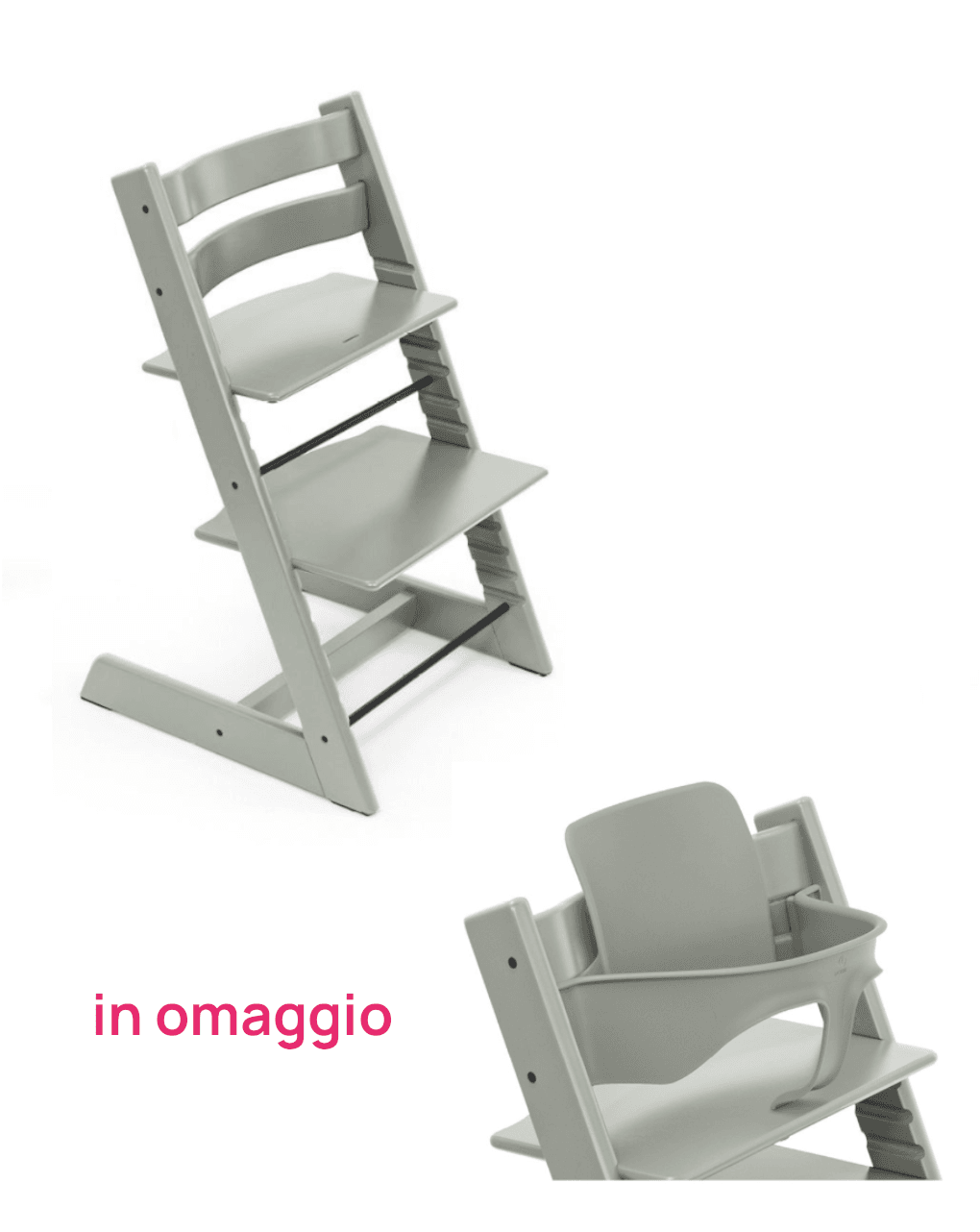Tripp trapp glacier green + baby set glacier green v2 in omaggio - personalizzabile - stokke®