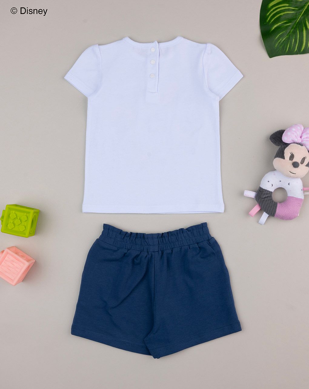 Completo bimba bianco/blu minnie