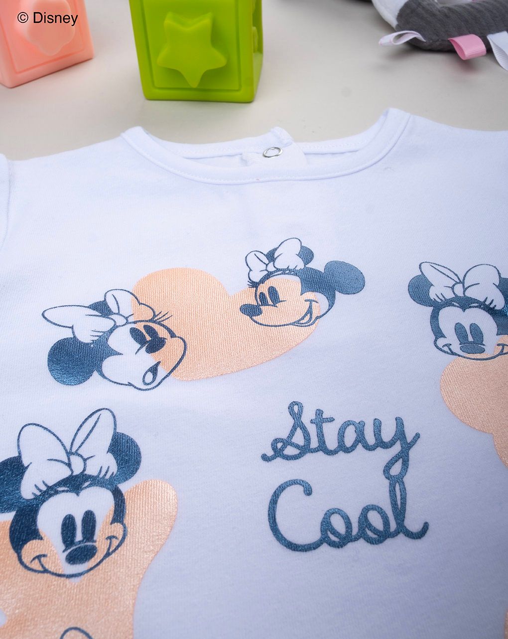 Completo bimba bianco/blu minnie