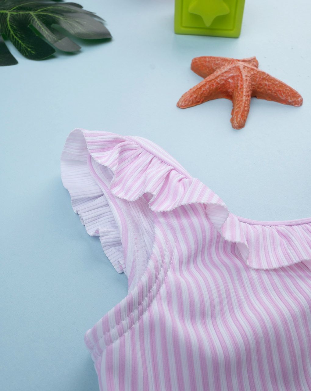 Costume intero bimba righe rosa