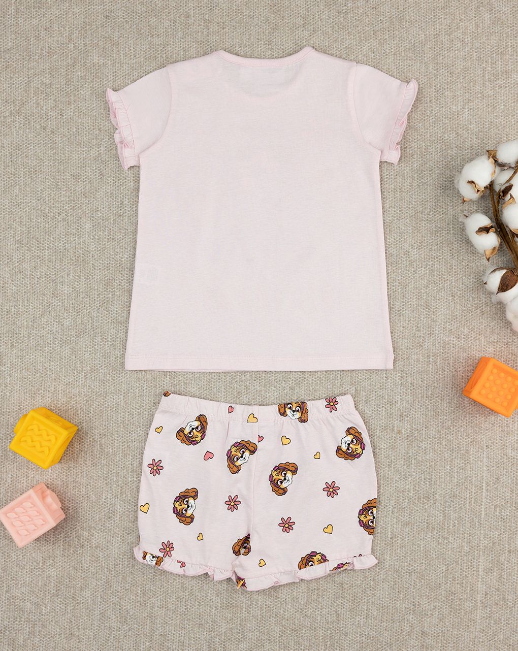 Pigiama corto bimba rosa paw patrol