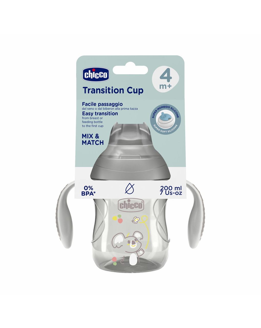Tazza transition 4m+ grigia - chicco