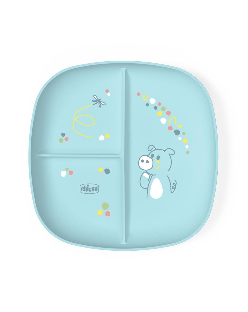 Piatto porzionato 18m+ azzurro - chicco