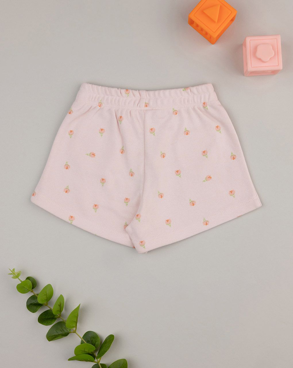 Shorts bimba rosa  tulipani