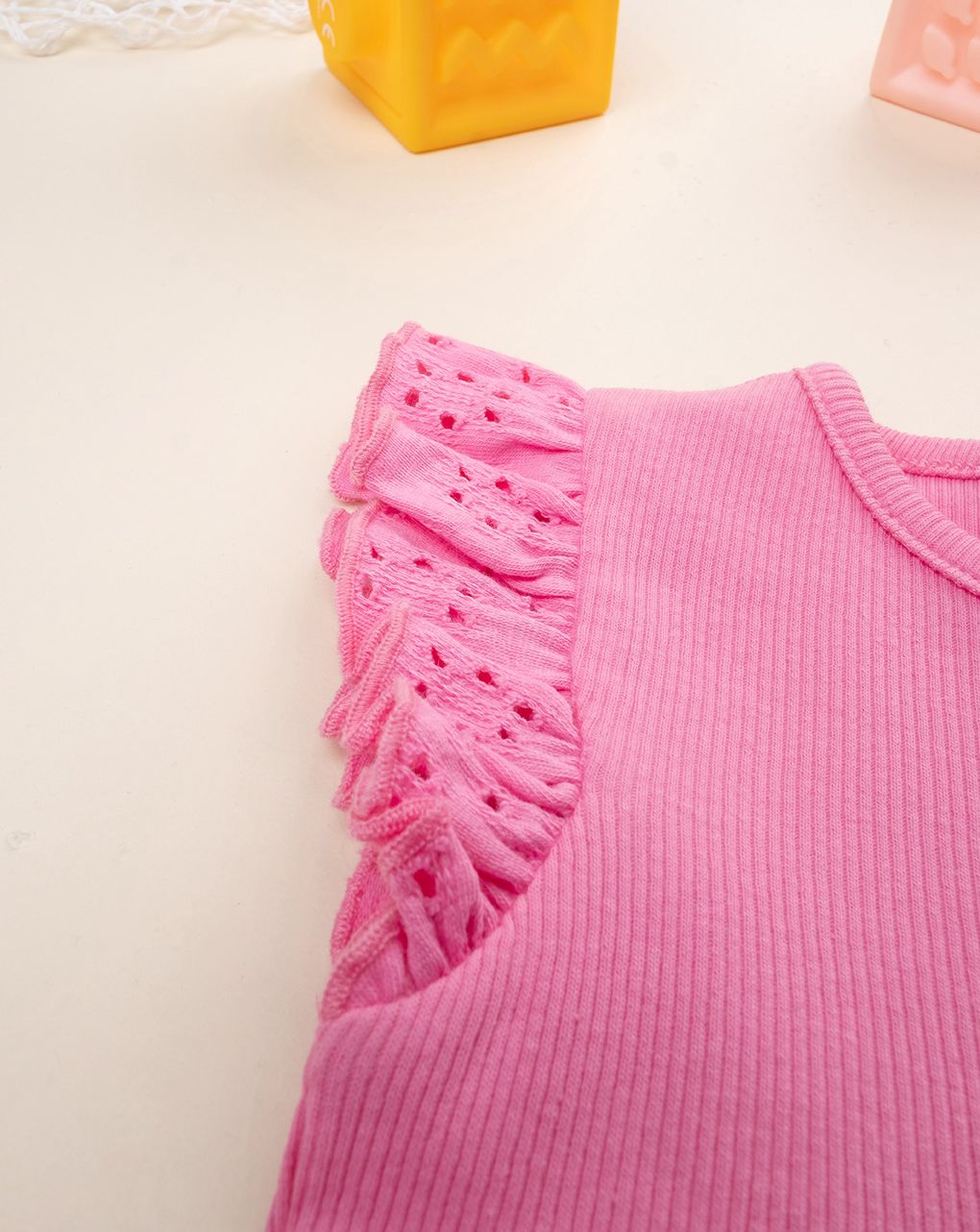 Abito mare bimba rosa con frill