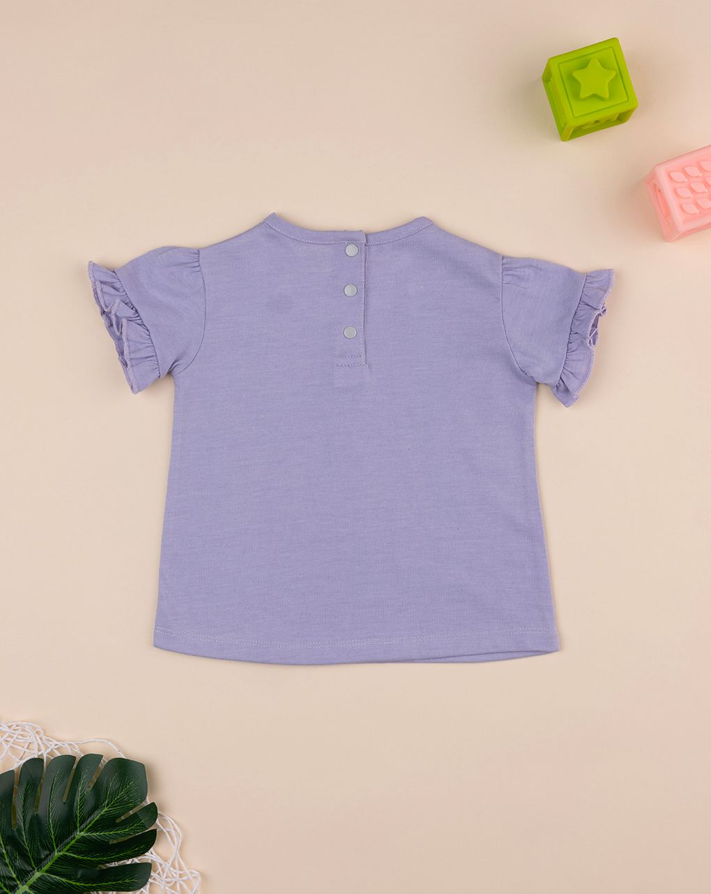 T-shirt bimba lilla ricamata