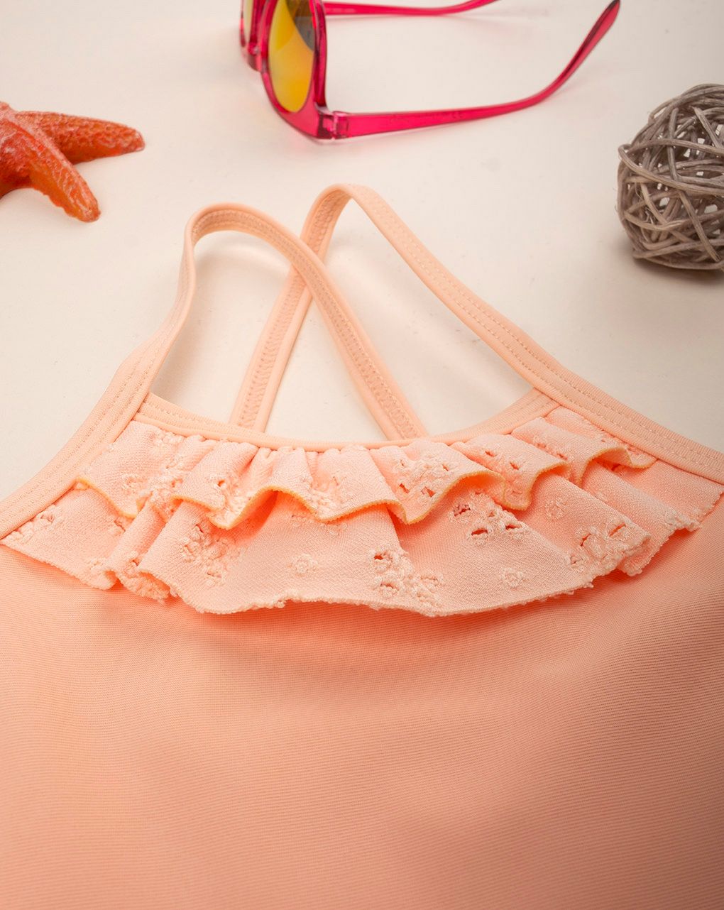 Costume intero bimba arancione rouche