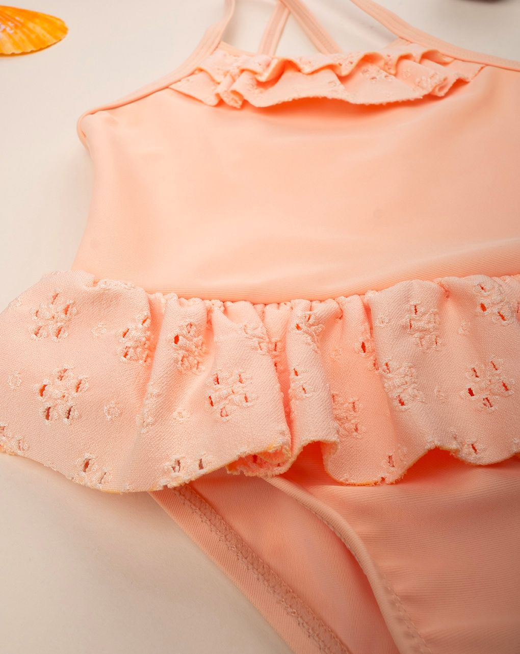 Costume intero bimba arancione rouche