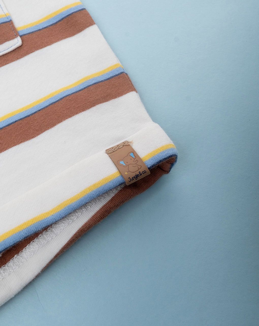 Tutina bimbo rigata marrone elefantino