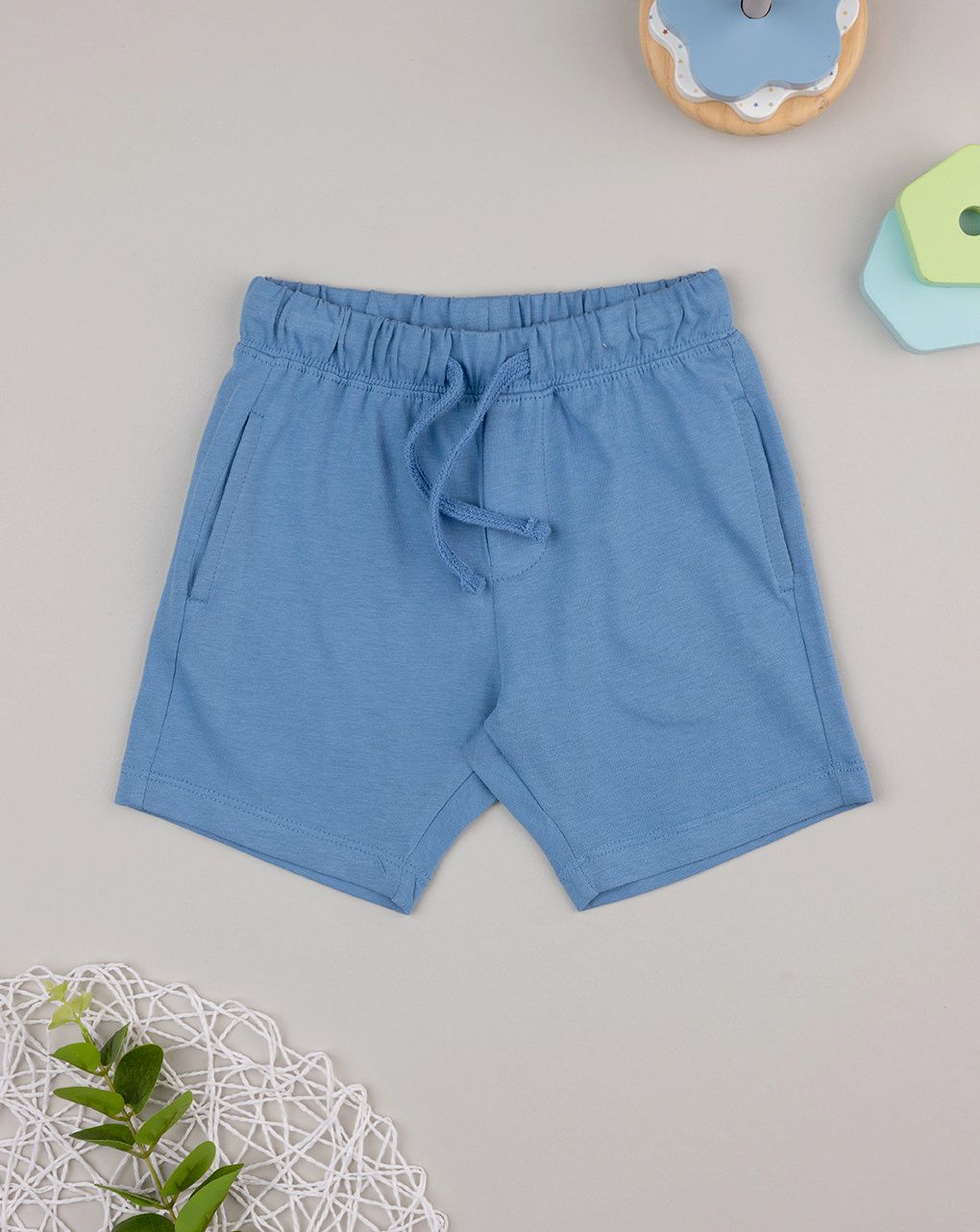 Bermuda bambino blu felpa leggera