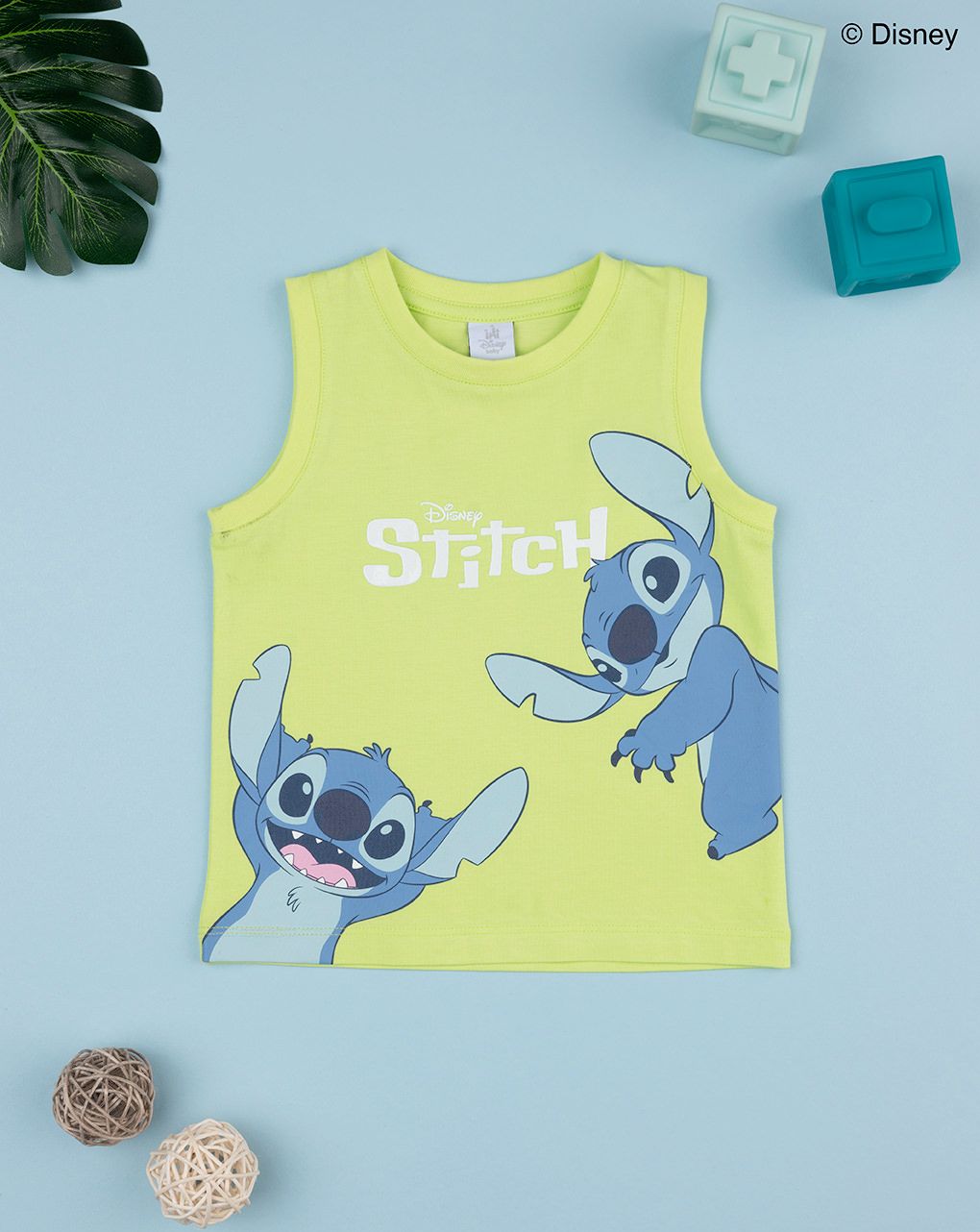 Canotta bimbo stitch verde