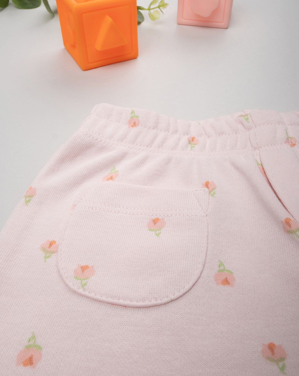 Shorts bimba rosa  tulipani