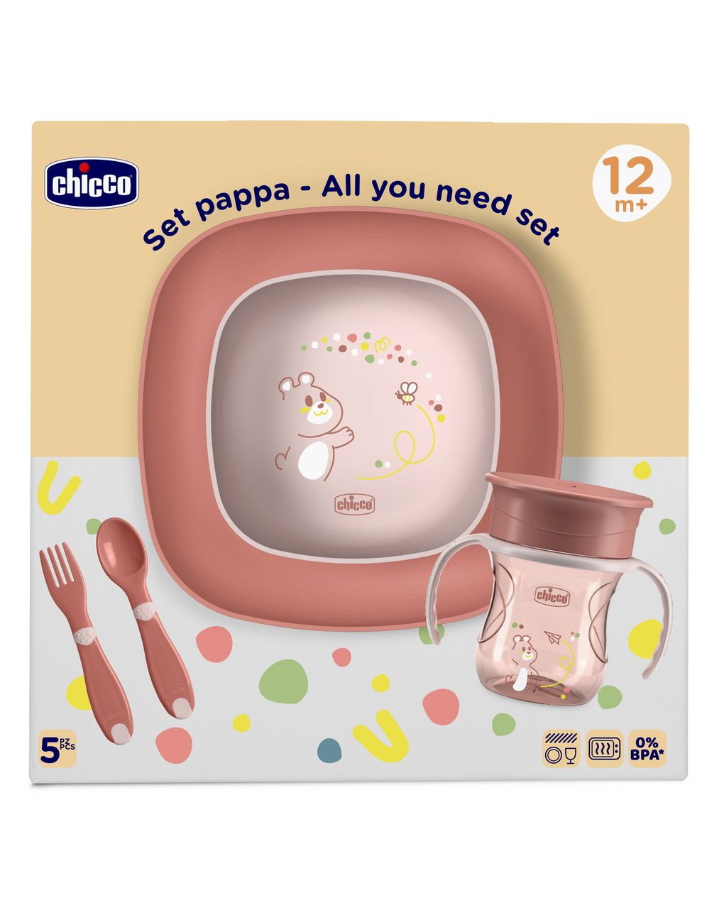 Set pappa 12m+ rosa - chicco