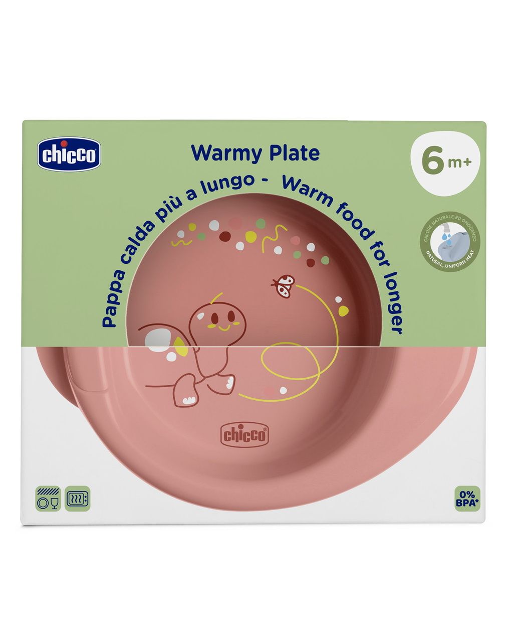 Piatto pappacalda 6m+ rosa - chicco