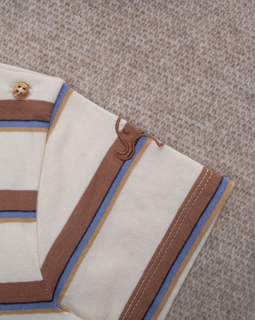 T-shirt bimbo mezza manica righe marroni