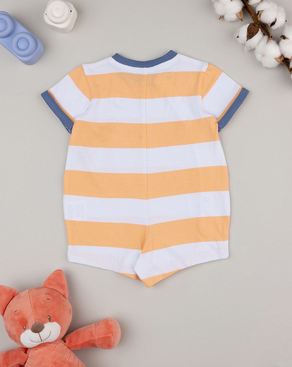 Tutina bimbo righe arancioni con stampa