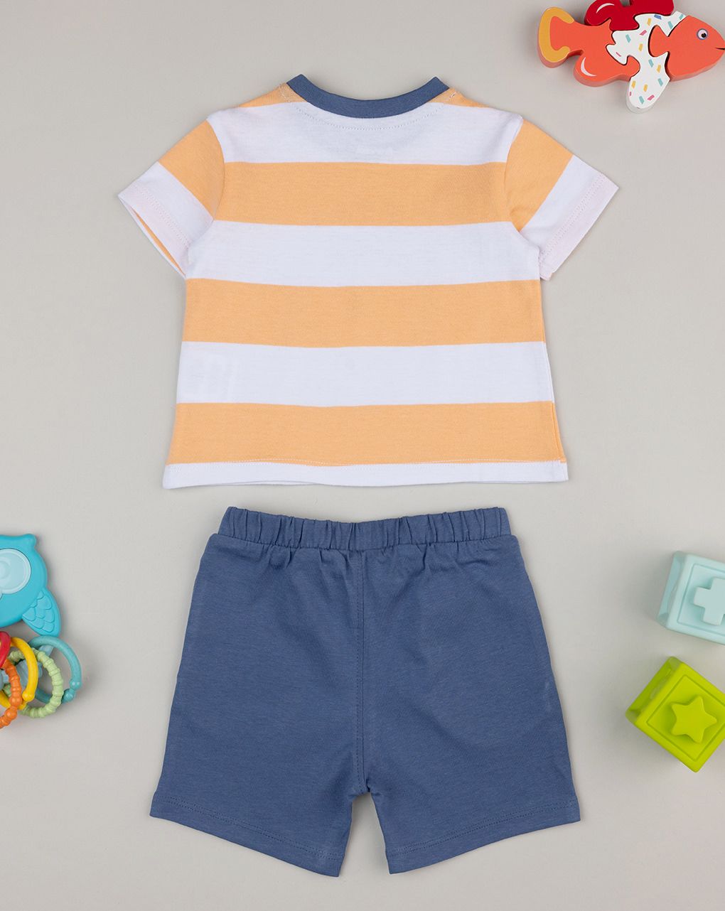 Completo bimbo blu/arancione stampa