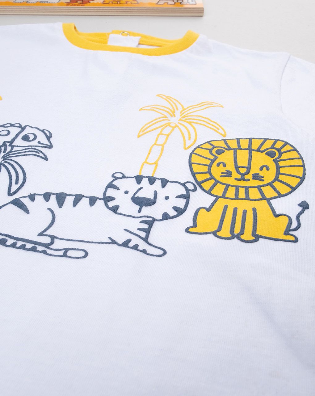 T-shirt bimbo bianco/giallo savana