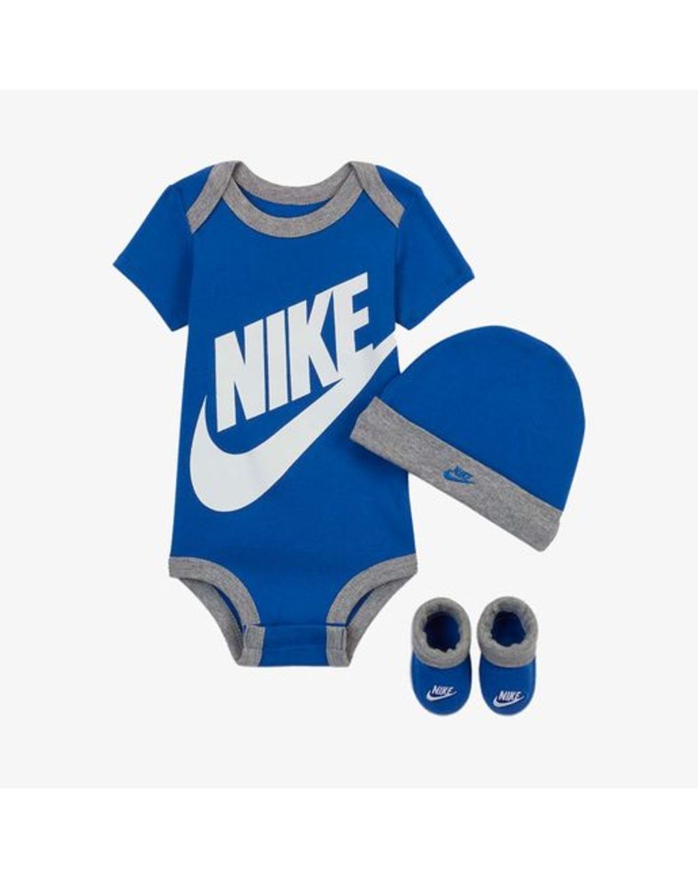 Set 3 pezzi nike neonato blu/grigio