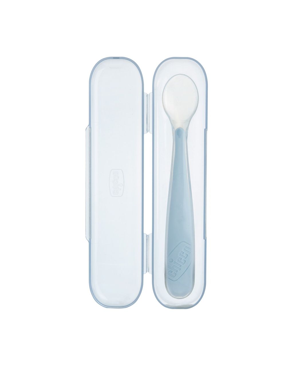 Cucchiaino morbido silicone 6m+ grigio con case - chicco