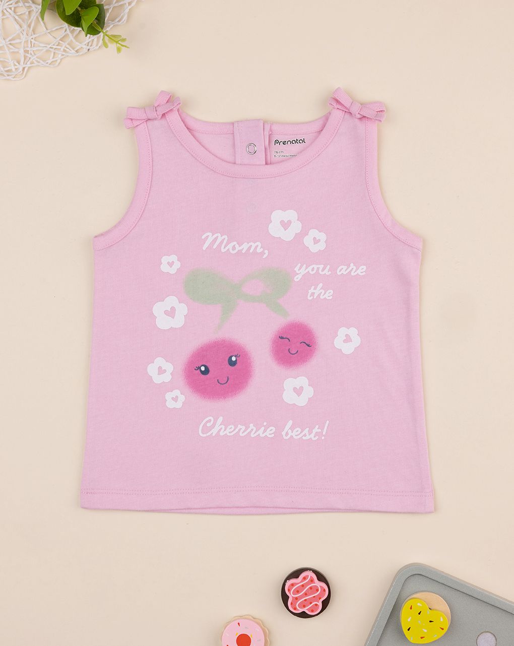 Canotta bimba rosa ciliegie