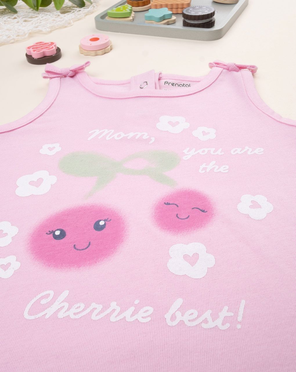 Canotta bimba rosa ciliegie