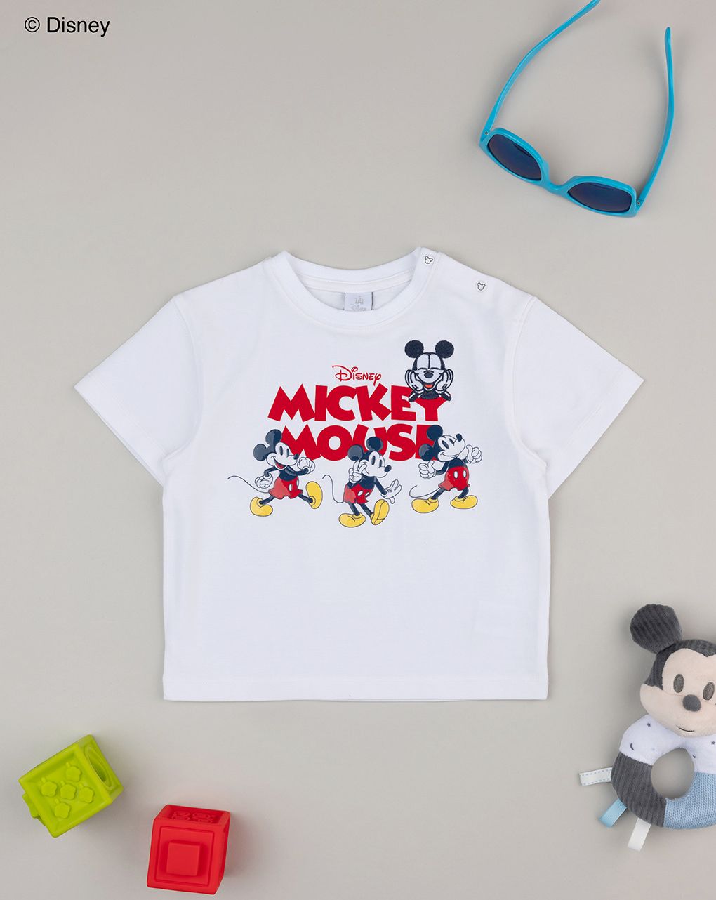 T-shirt bimbo mickey mouse bianca