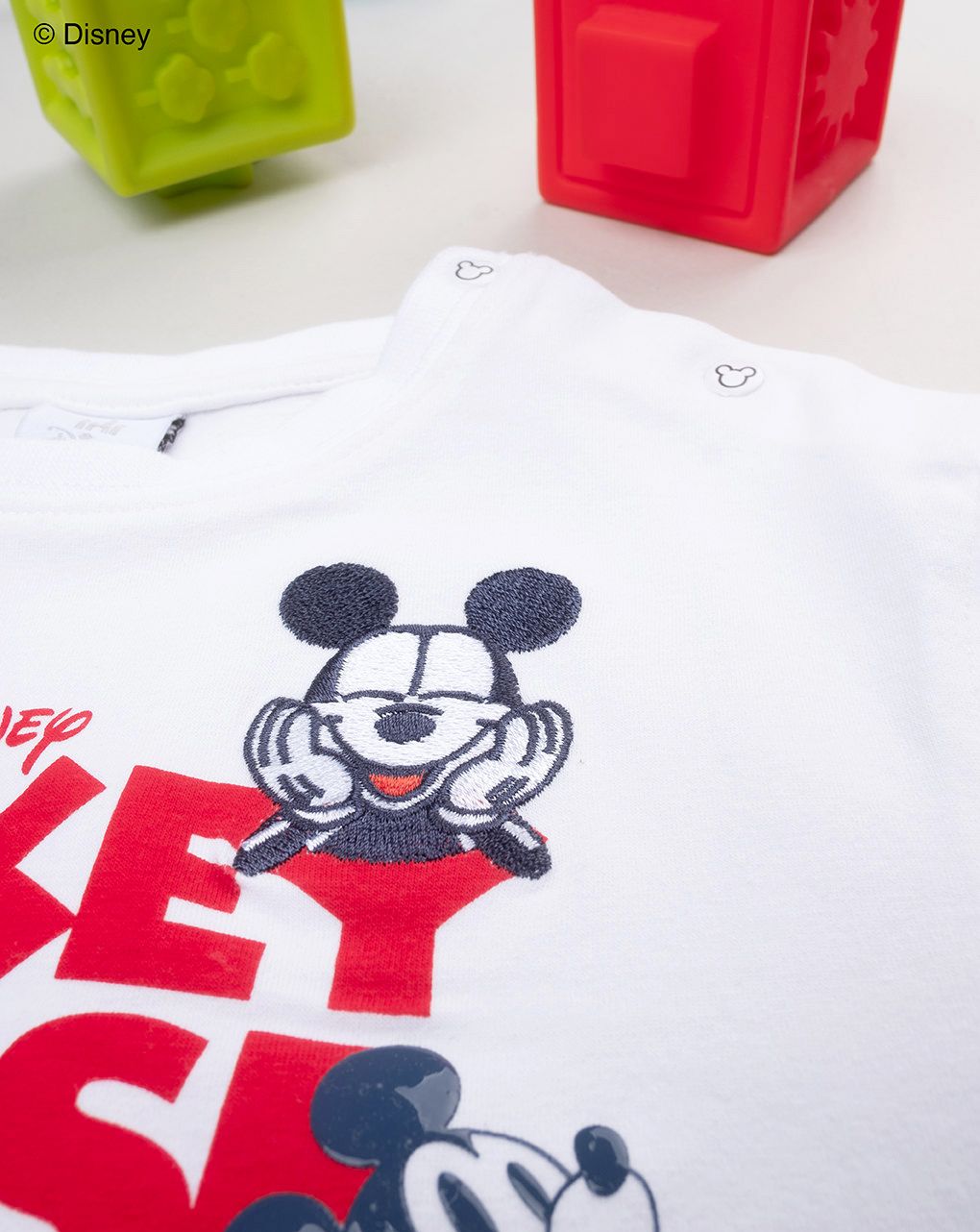 T-shirt bimbo mickey mouse bianca
