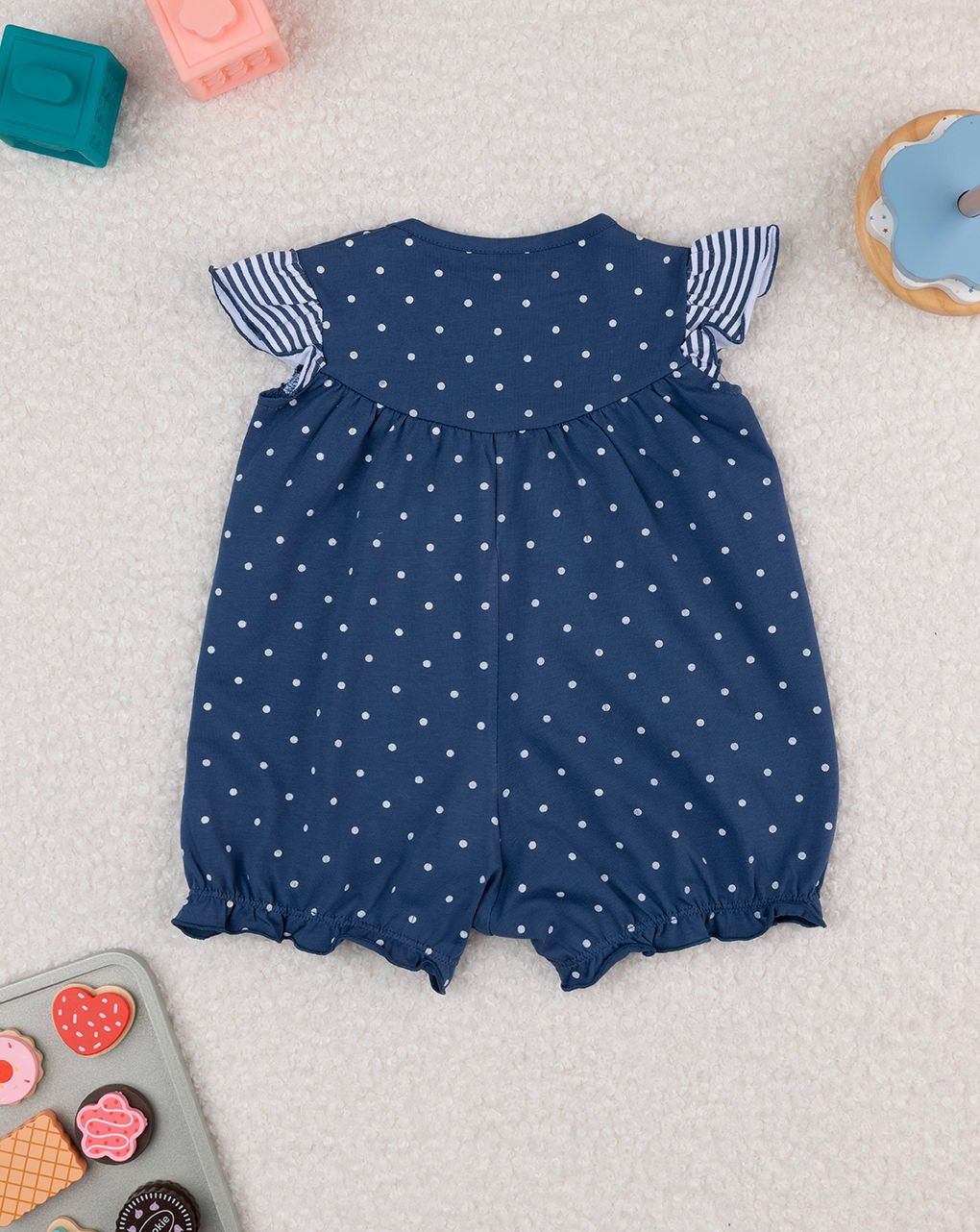 Pagliaccetto bimba blu allover