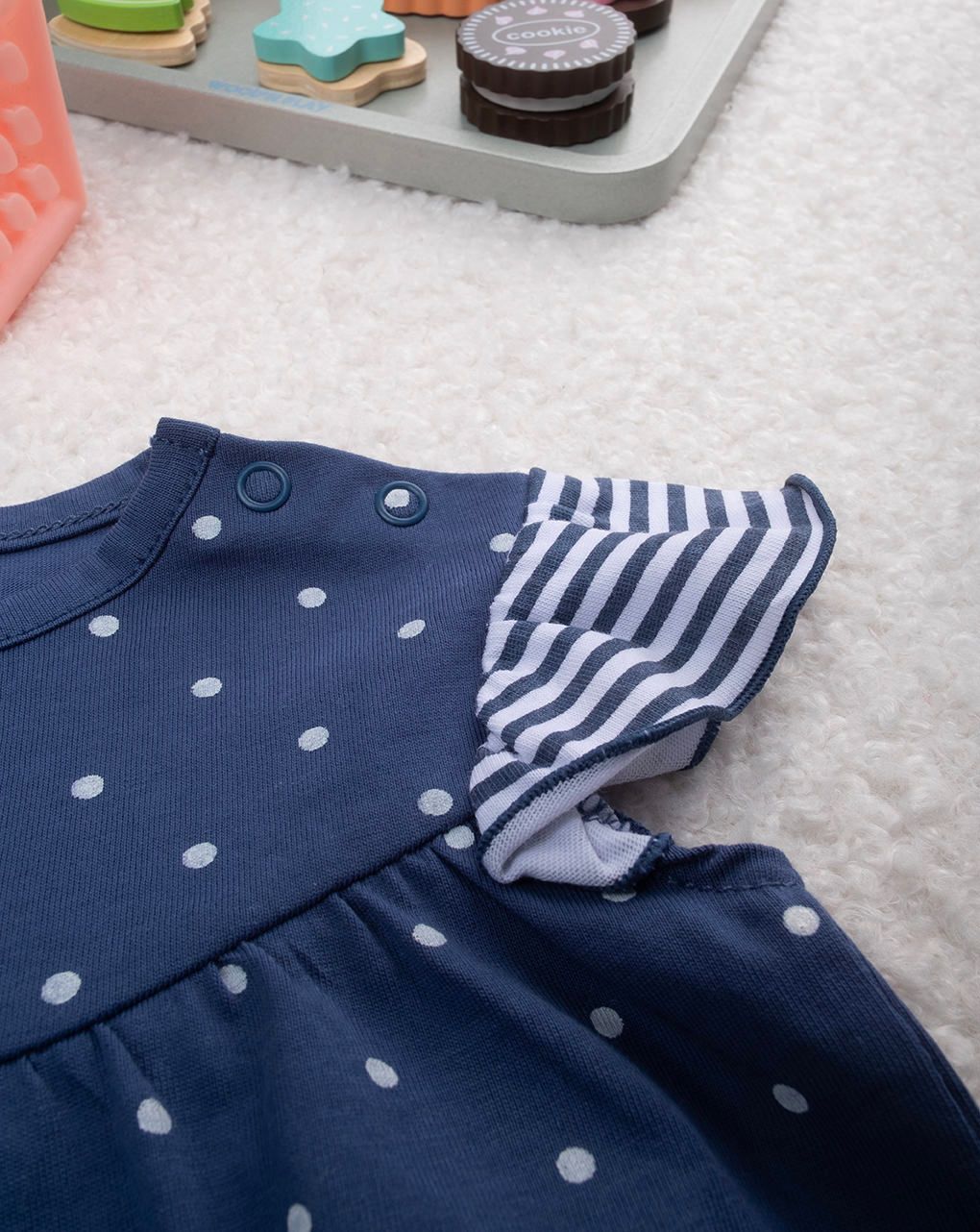 Pagliaccetto bimba blu allover