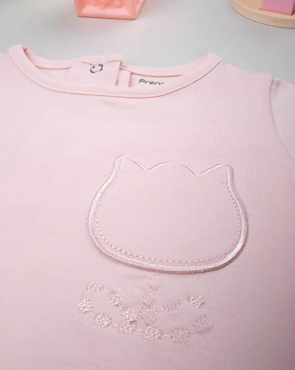 T-shirt bimba rosa ricamo