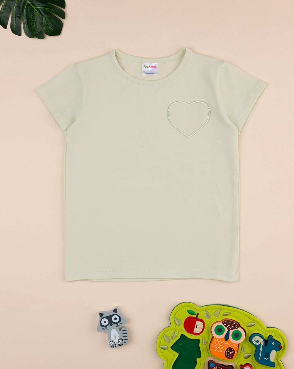 T-shirt bimba verde cuore