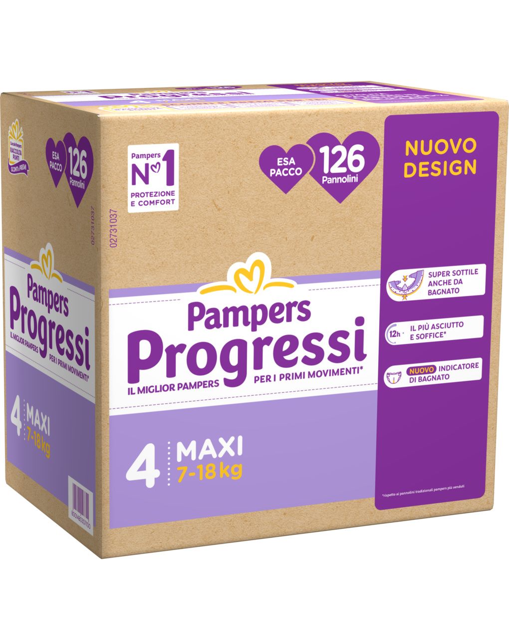 Progressi taglia 4 maxi esa pacco x126 - pampers