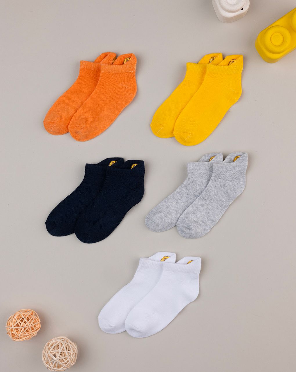 Pack 5 calze colorate bimbo leone
