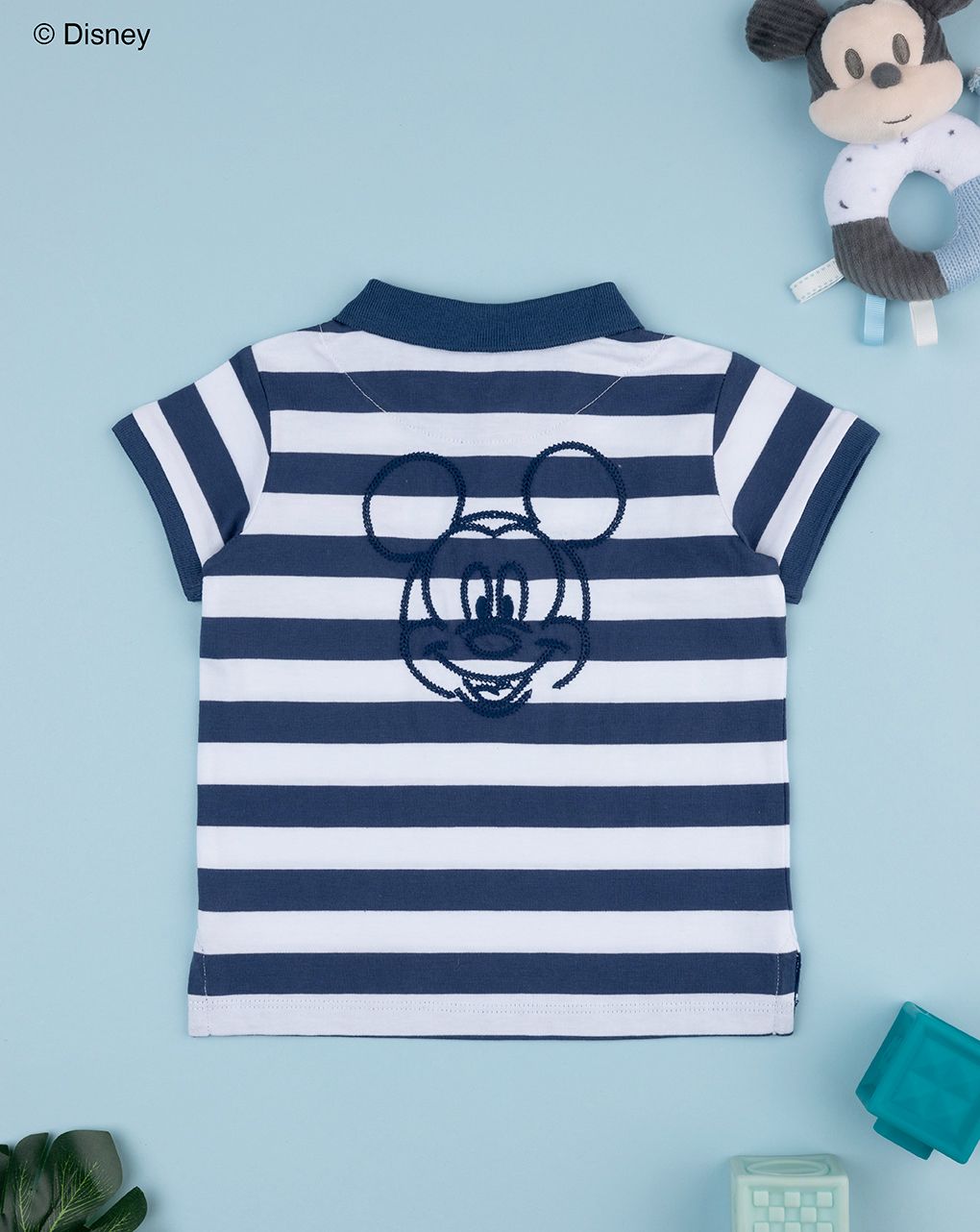 Polo righe bimbo blu mickey mouse