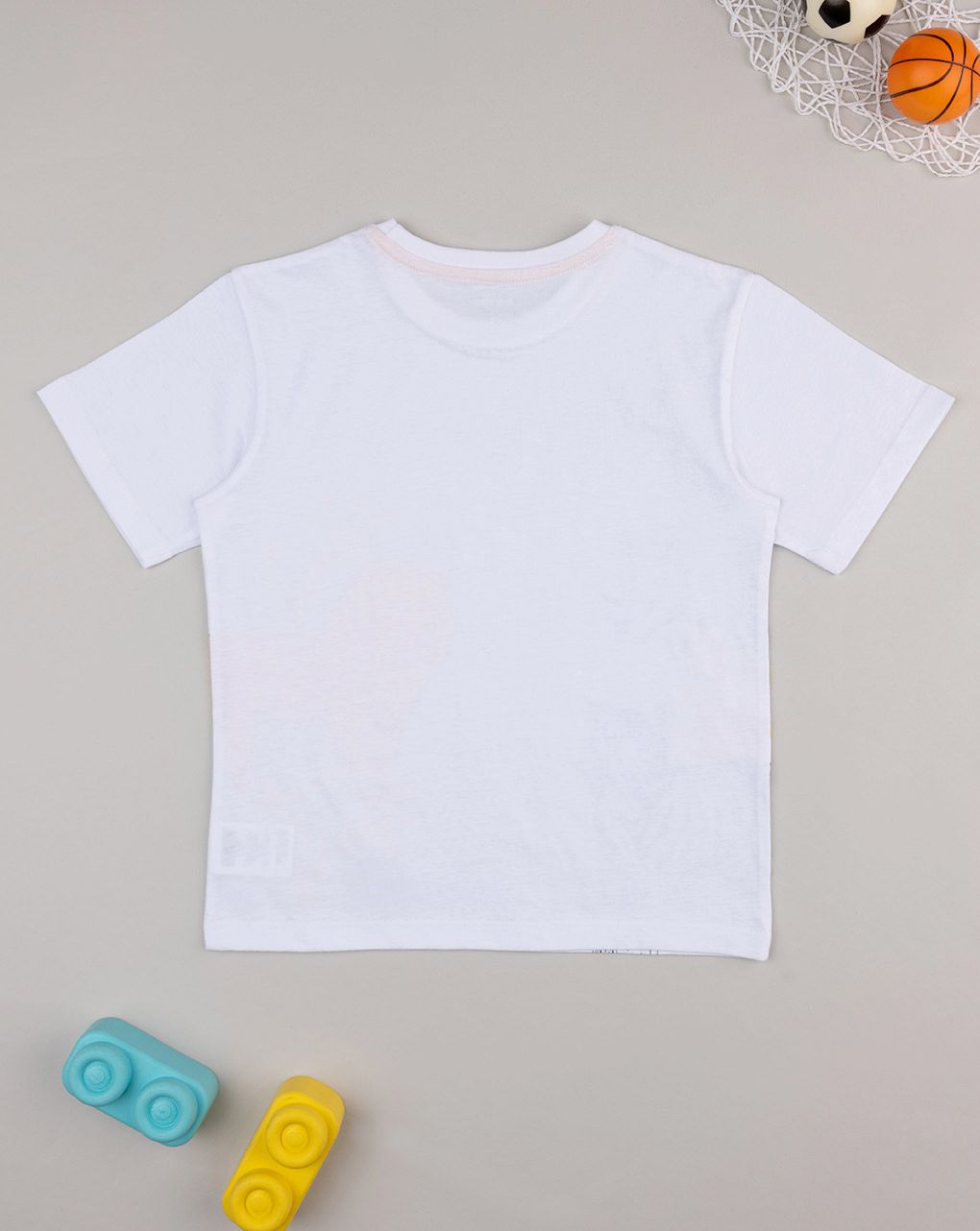 T-shirt bambino bianca/gialla savana