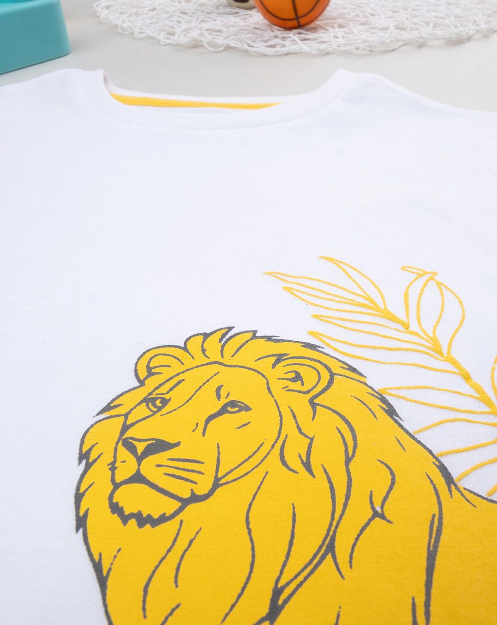 T-shirt bambino bianca/gialla savana