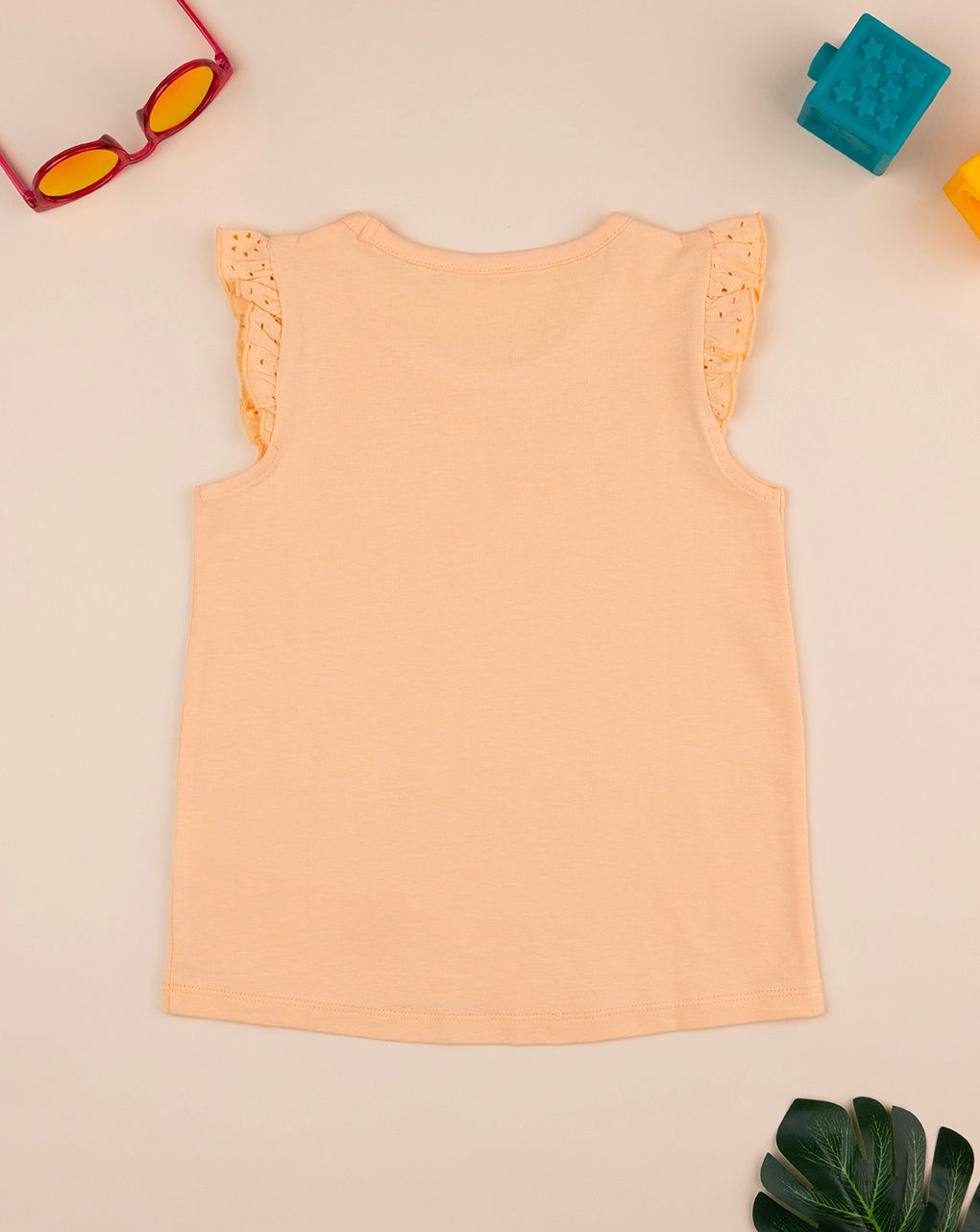 Canotta bimba arancione sangallo