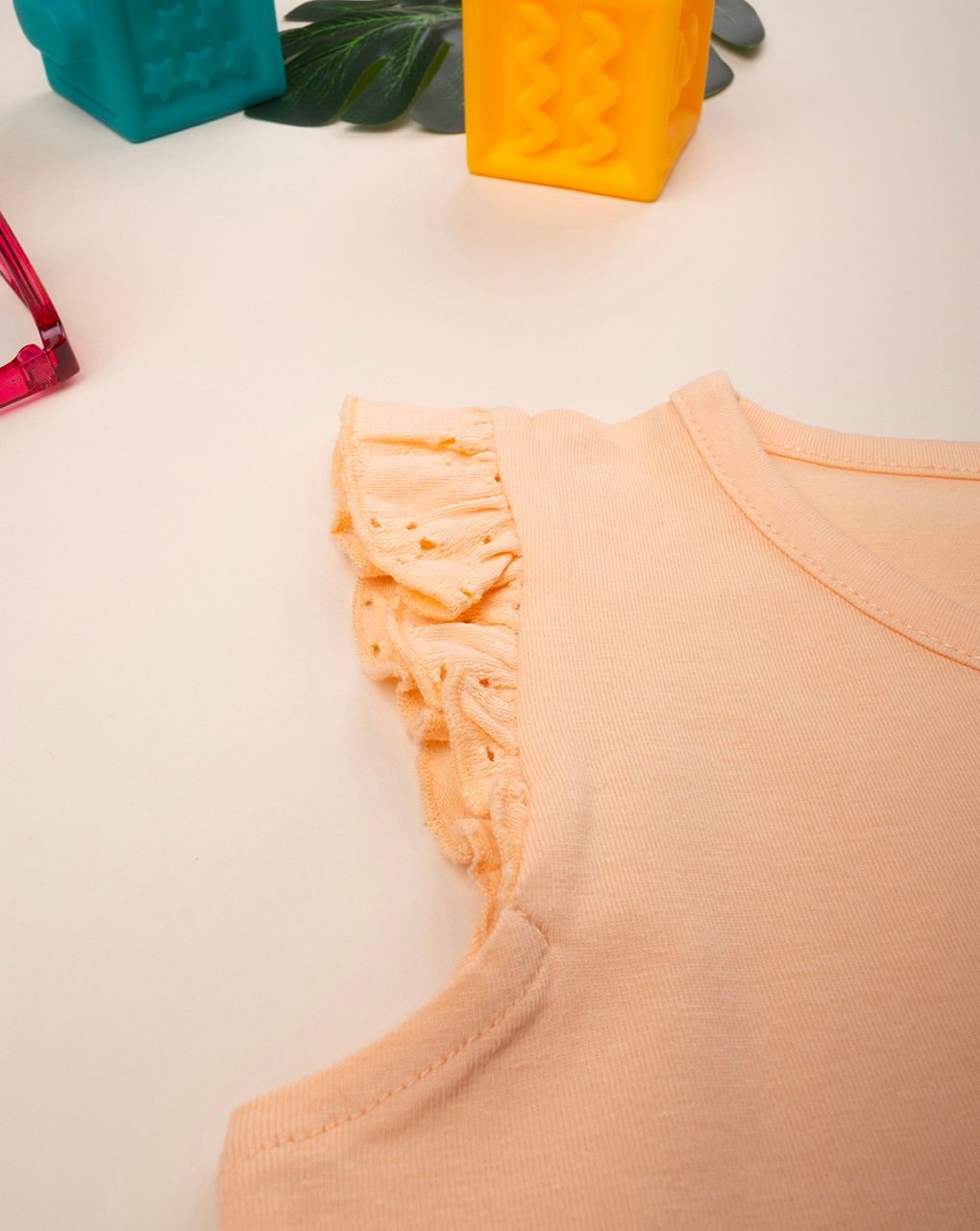 Canotta bimba arancione sangallo