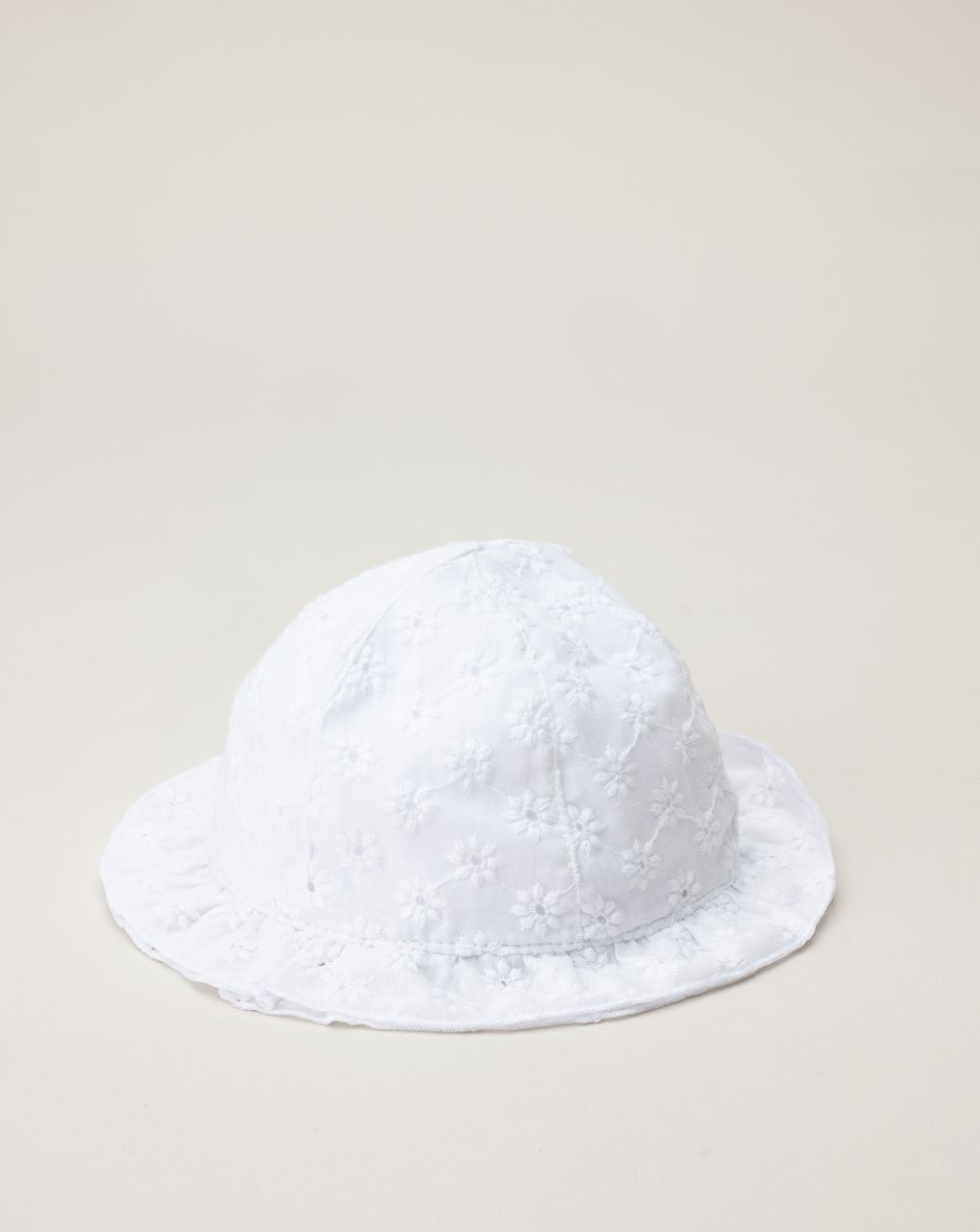 Cappello mare neonata sangallo bianco