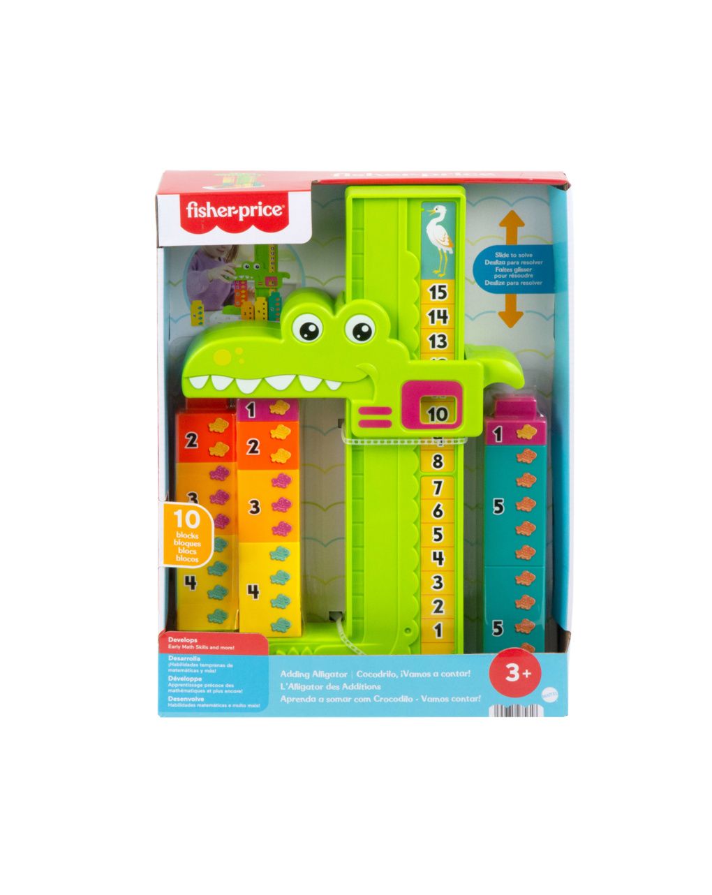 Coccodrillo conta e somma - set educativo con 10 blocchi impilabili - 3+ - fisher price