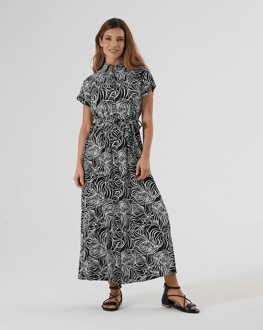 Abito premaman allattamento nero con stampa